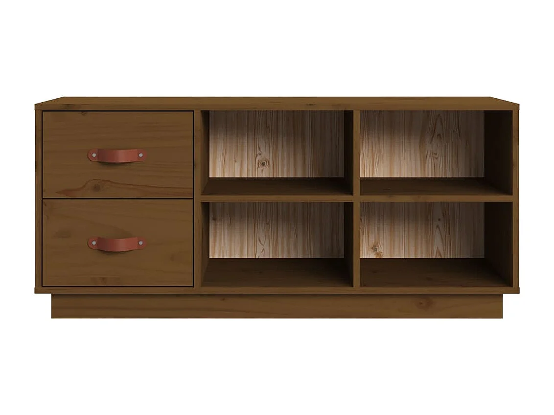 Banc à chaussures Marron miel 100x34x45 Bois de pin massif Rika
