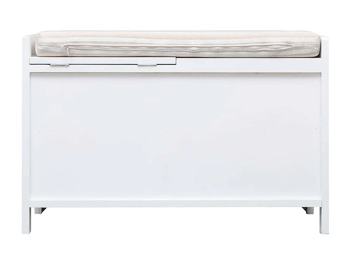 Banc d'entrée Blanc 70 x 33,5x45 Bois de Paulownia