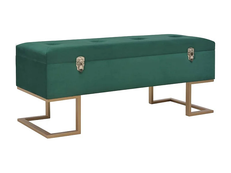 Banc avec compartiment de rangement 105cm Vert Velours
