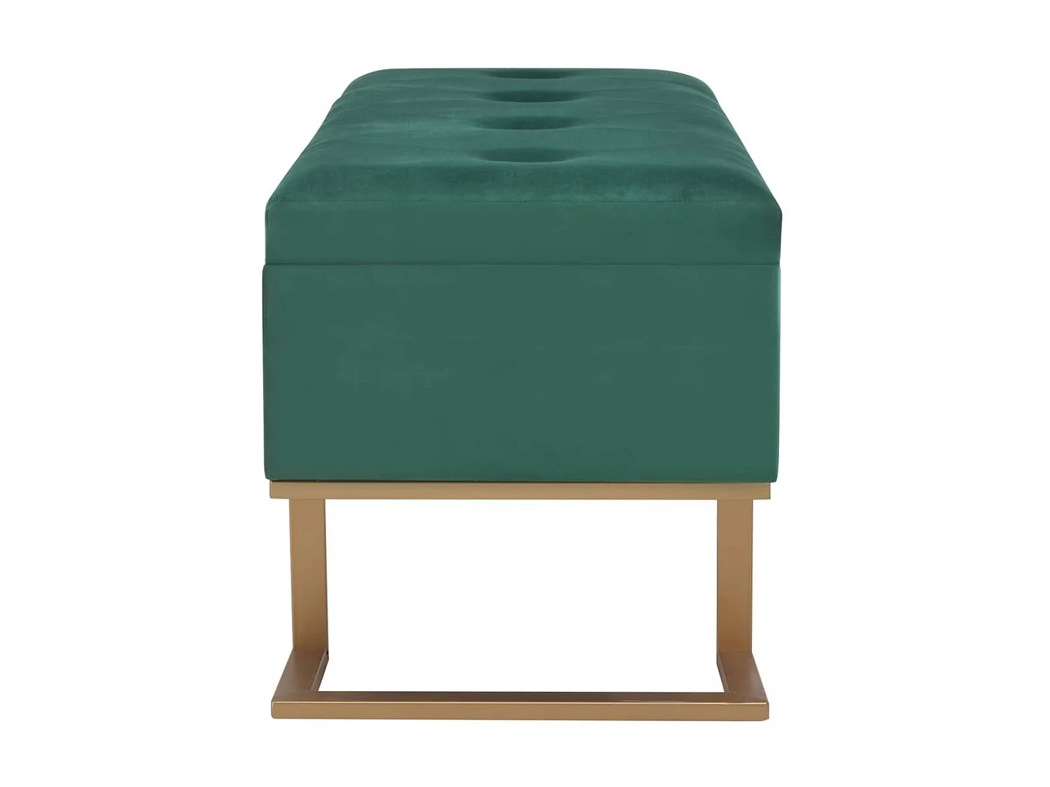 Banc avec compartiment de rangement 105cm Vert Velours