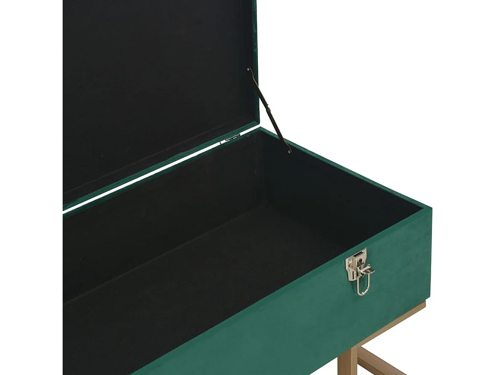Banc avec compartiment de rangement 105cm Vert Velours