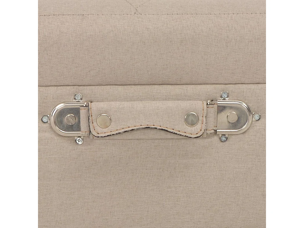 Tabouret de rangement 40cm Beige Tissu