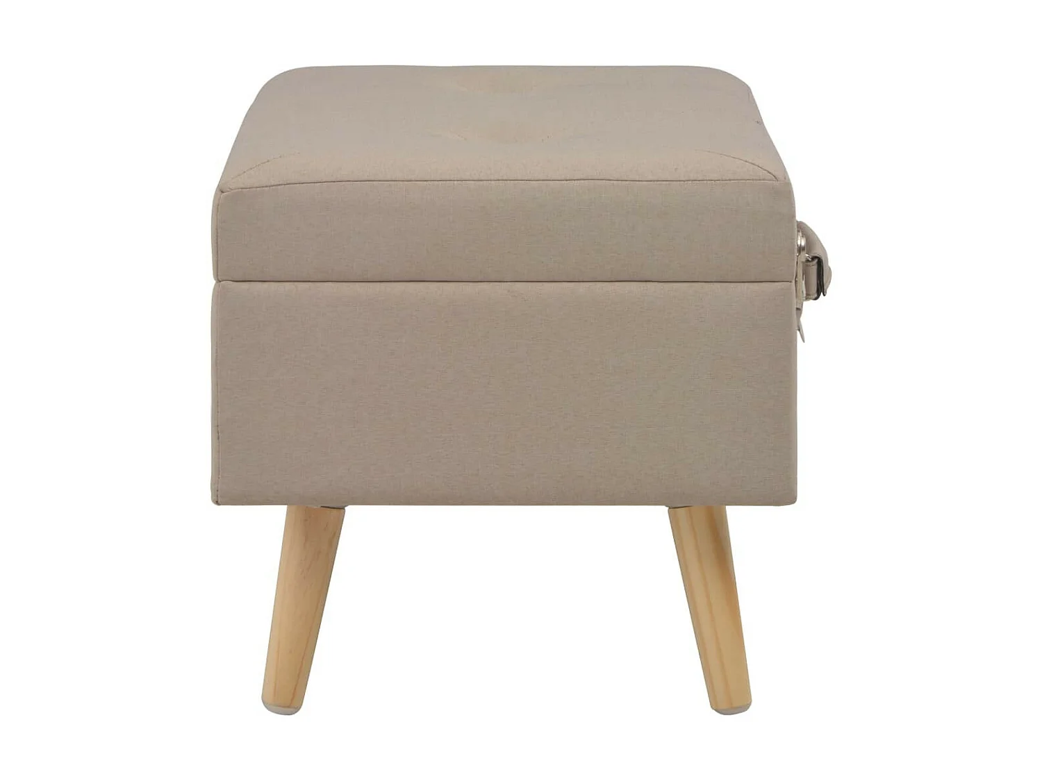 Tabouret de rangement 40cm Beige Tissu