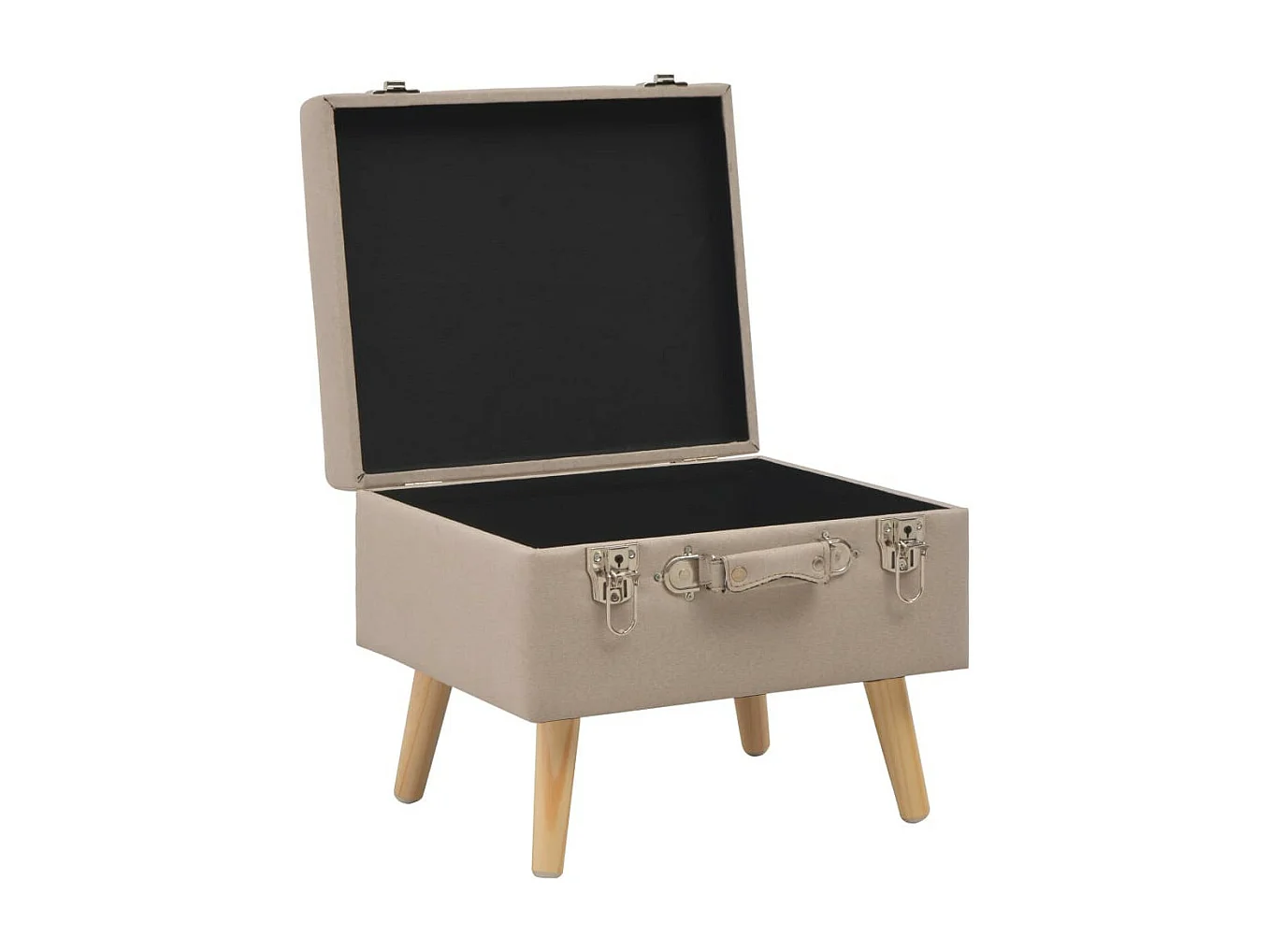 Tabouret de rangement 40cm Beige Tissu