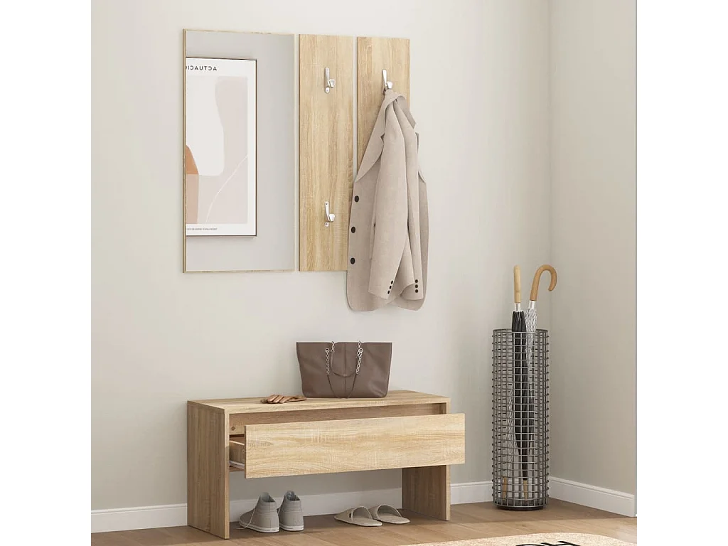 Ensemble de meubles de couloir Chêne Sonoma Bois d'ingénierie