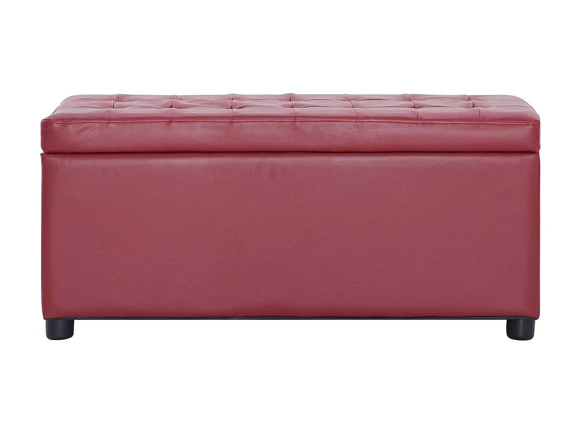 Pouf de rangement 87,5cm Rouge bordeaux Similicuir