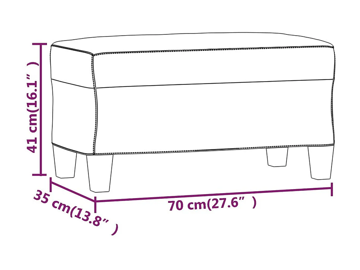 Banc Cappuccino 70x35x41 Similicuir