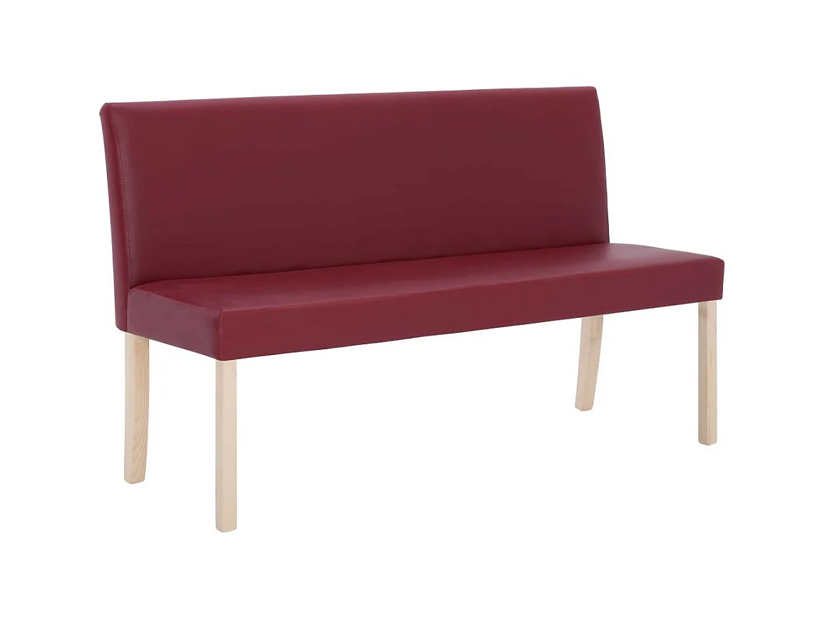 Bankje 139,5 cm kunstleer wijnrood