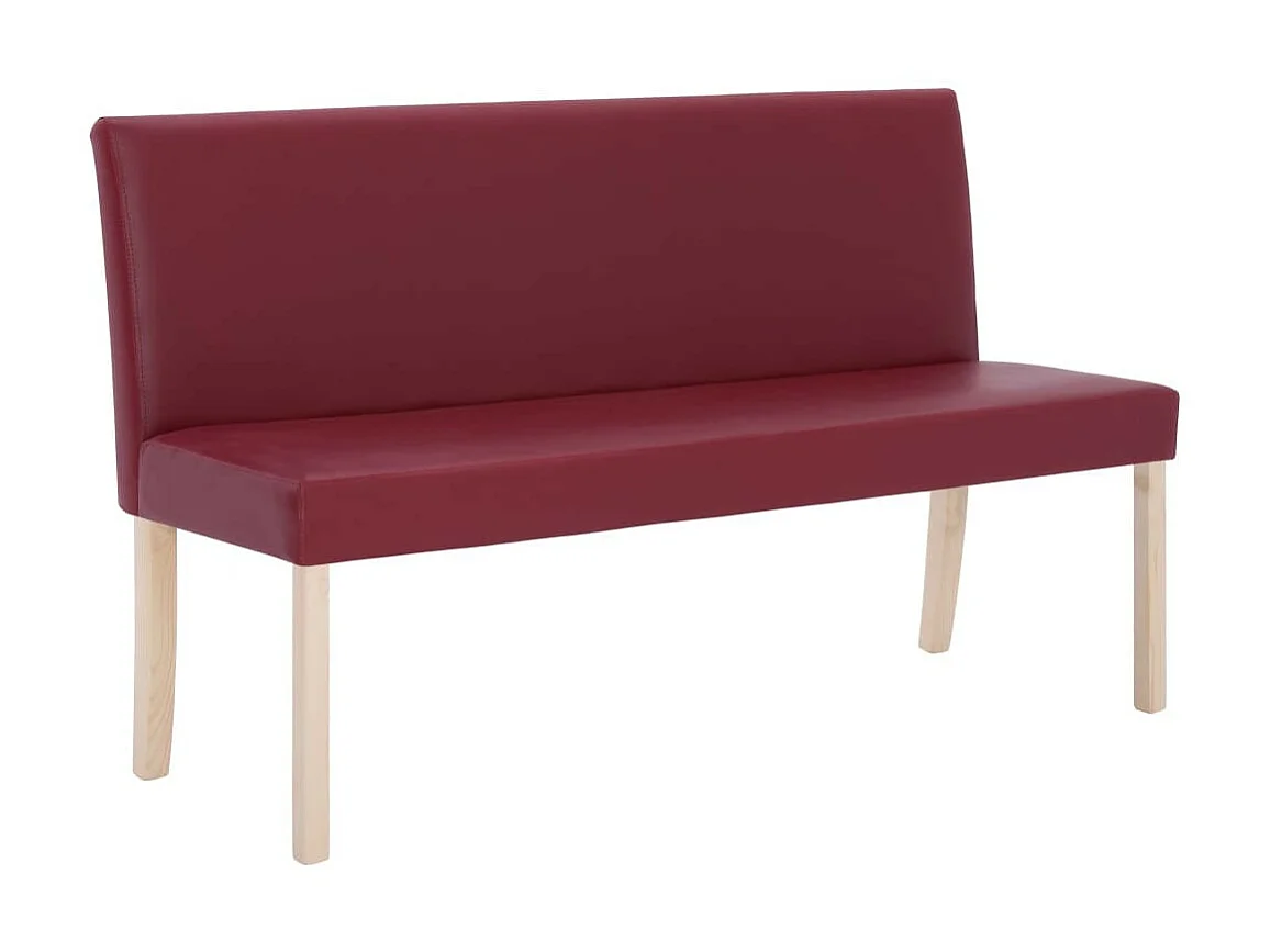 Banc 139,5cm Rouge bordeaux Similicuir Riza