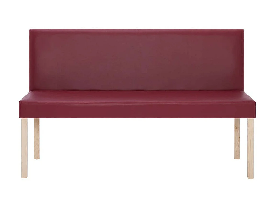 Banc 139,5cm Rouge bordeaux Similicuir Riza
