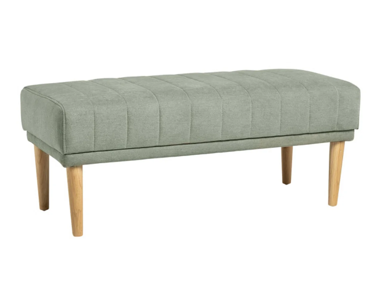 Banquette en tissu et bois de hêtre naturel Riko-Couleur Gris