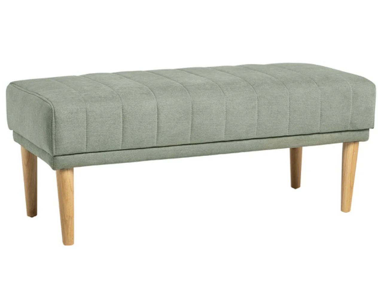 Banquette en tissu et bois de hêtre naturel Riko-Couleur Gris