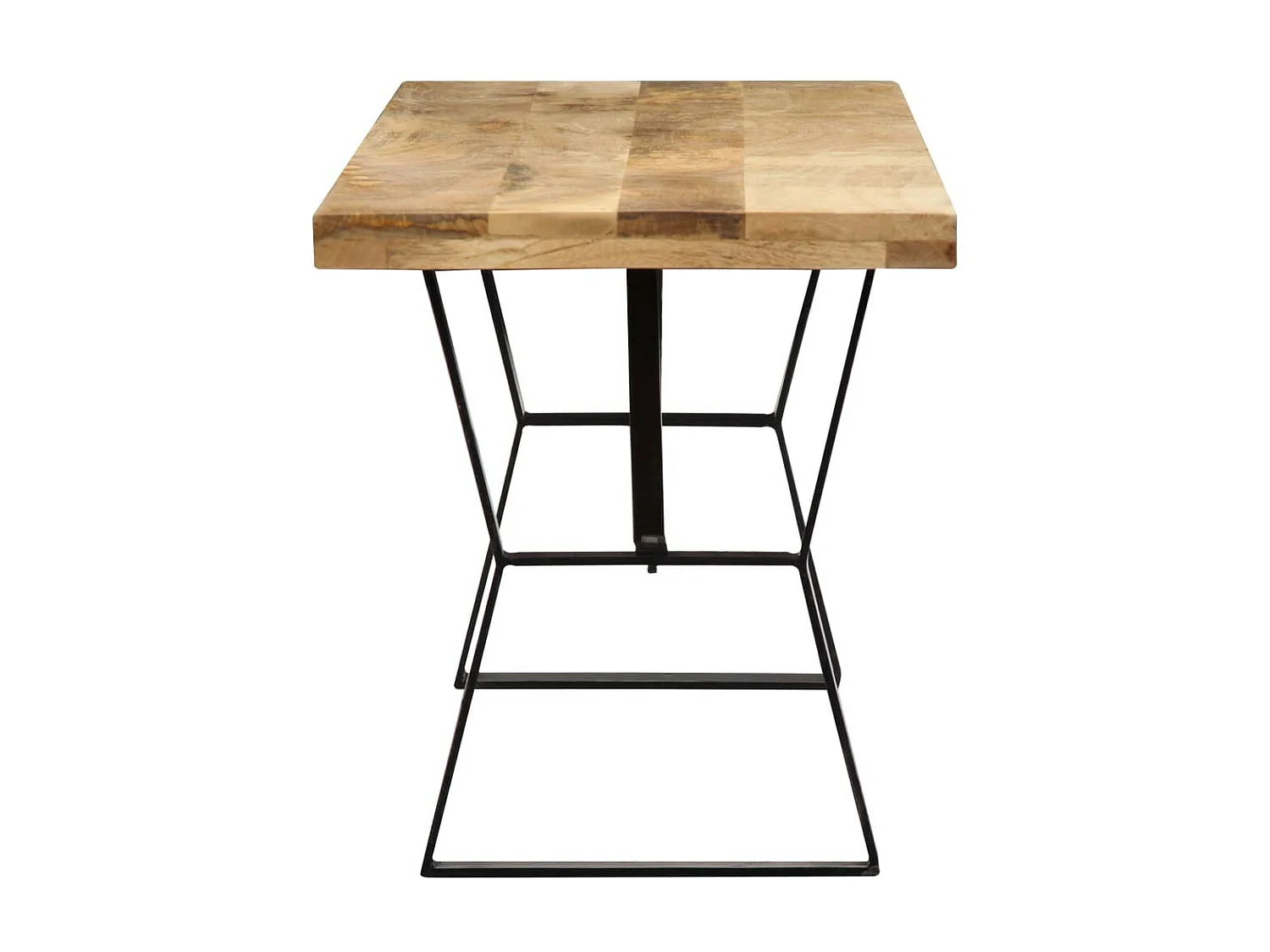 Banc industriel bois de manguier et pieds acier laqué noir Borik 110cm