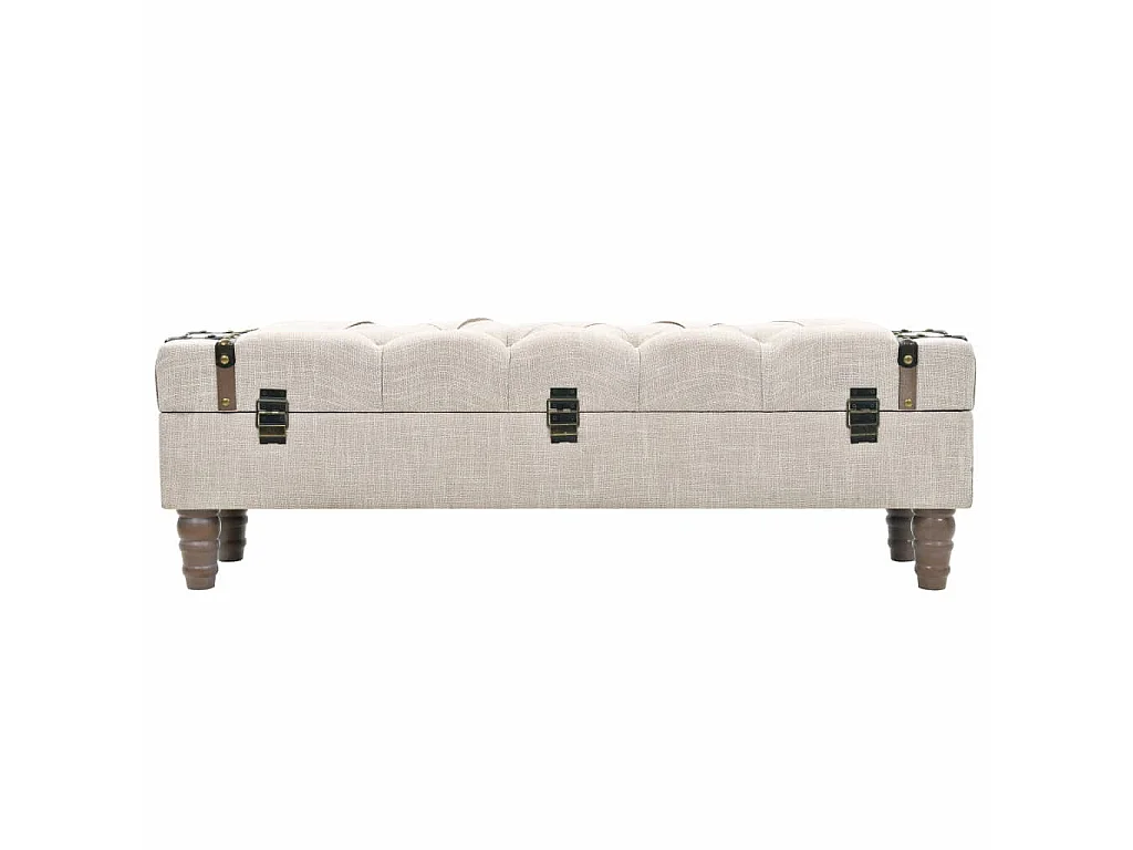 Banc de rangement Bois massif et acier 111 x 34x37