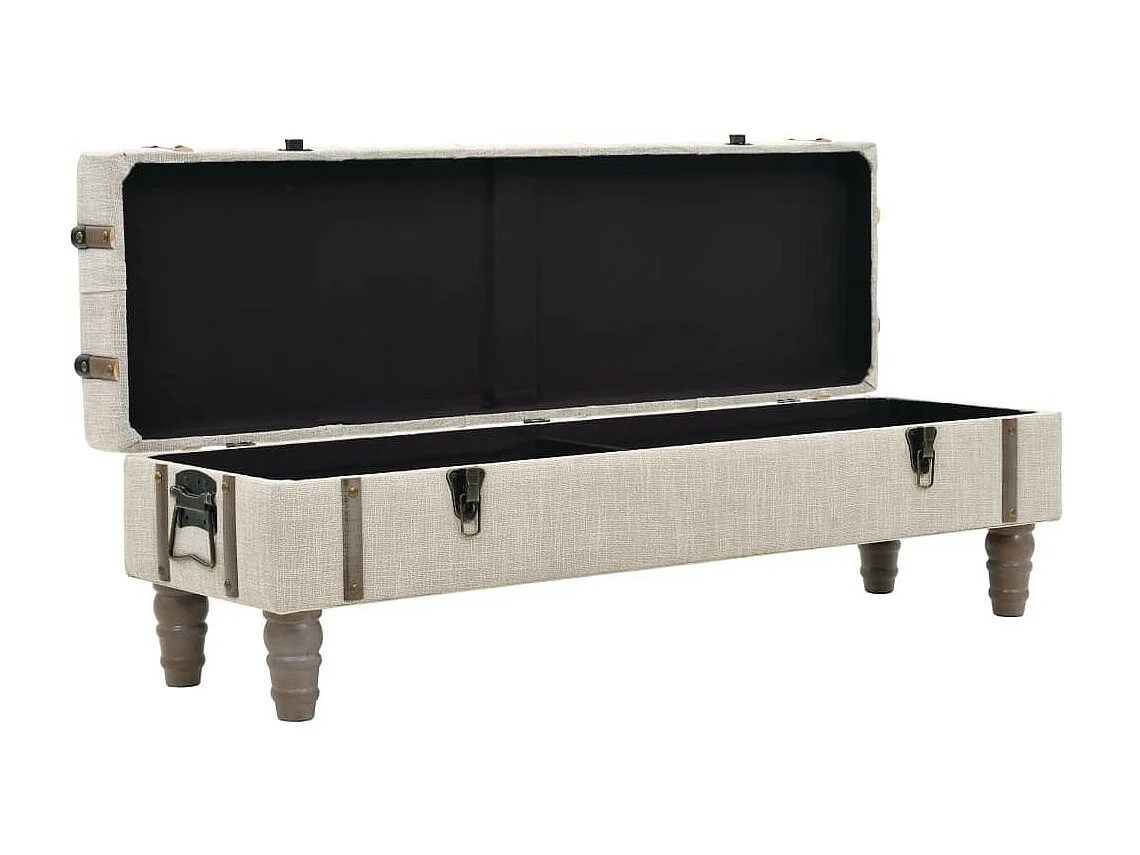 Banc de rangement Bois massif et acier 111 x 34x37