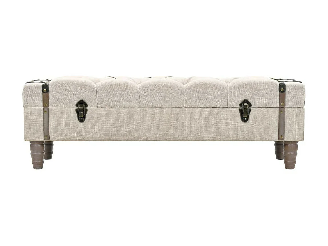 Banc de rangement Bois massif et acier 111 x 34x37