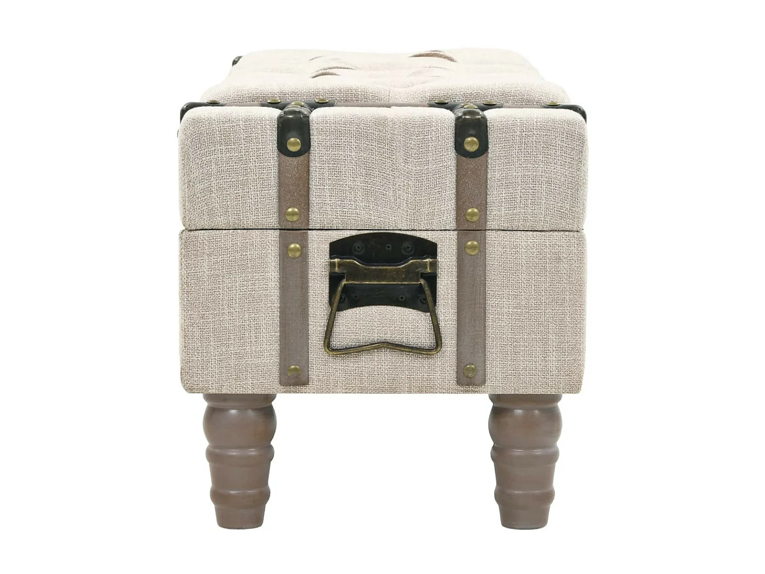 Banc de rangement Bois massif et acier 111 x 34x37