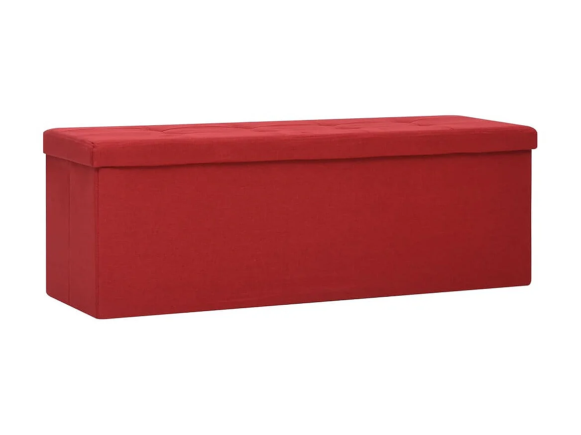 Banc de rangement pliable Rouge bordeaux Faux lin