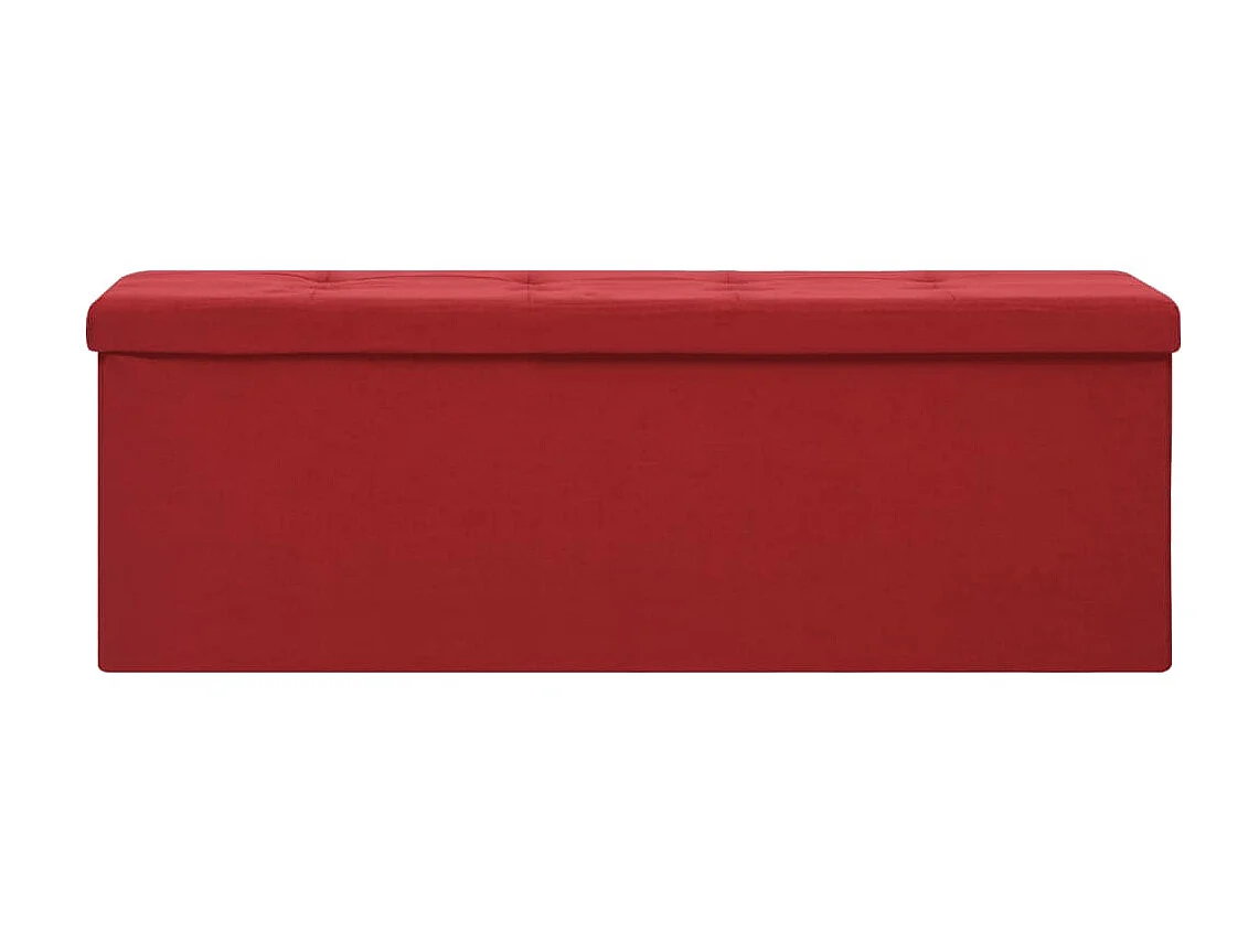 Banc de rangement pliable Rouge bordeaux Faux lin