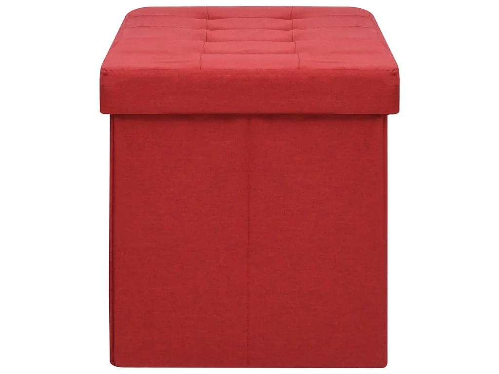 Banc de rangement pliable Rouge bordeaux Faux lin