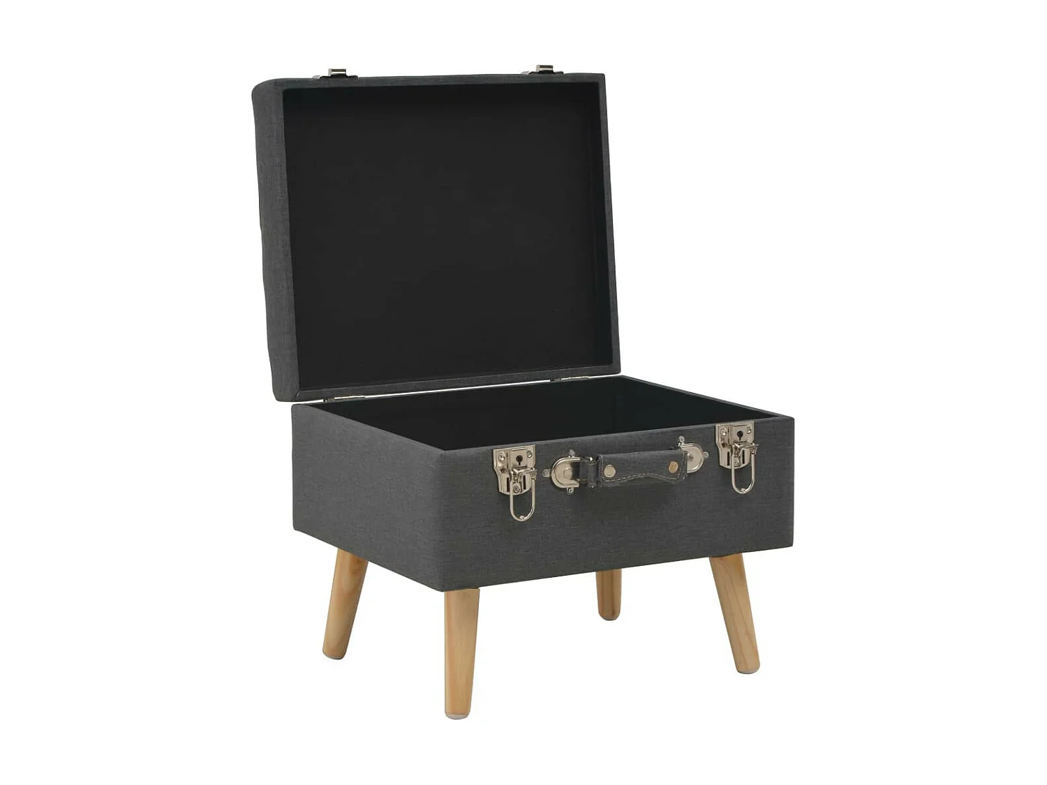 Tabouret de rangement 40cm Gris foncé Tissu