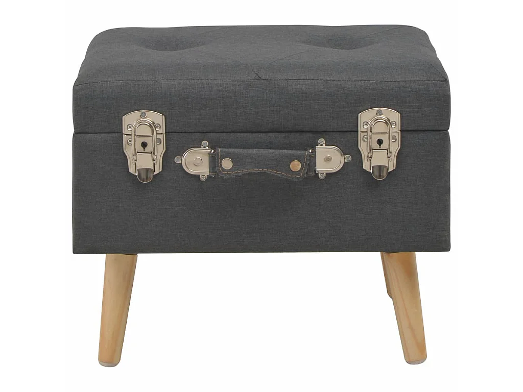 Tabouret de rangement 40cm Gris foncé Tissu