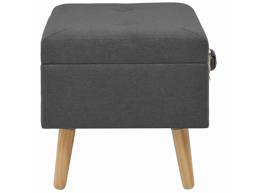 Tabouret de rangement 40cm Gris foncé Tissu