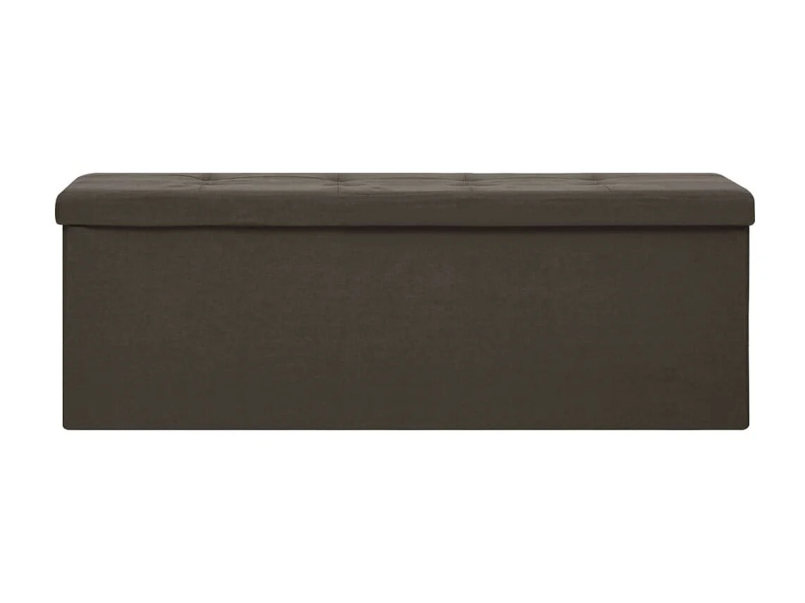 Banc de rangement pliable Marron foncé Faux lin