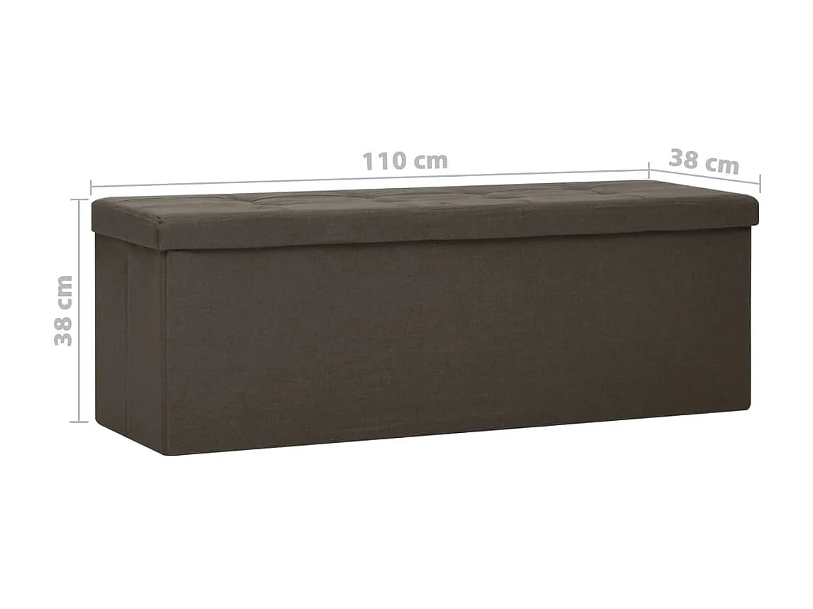 Banc de rangement pliable Marron foncé Faux lin
