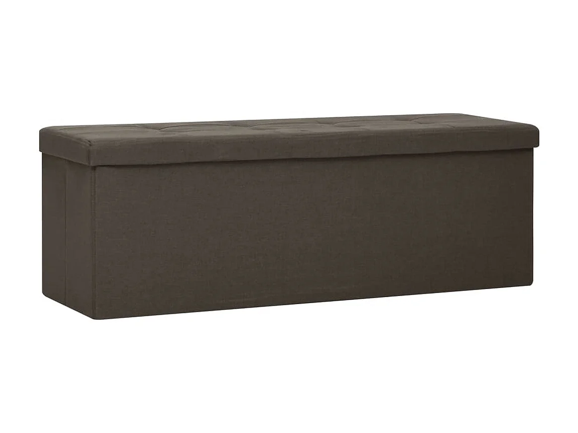 Banc de rangement pliable Marron foncé Faux lin