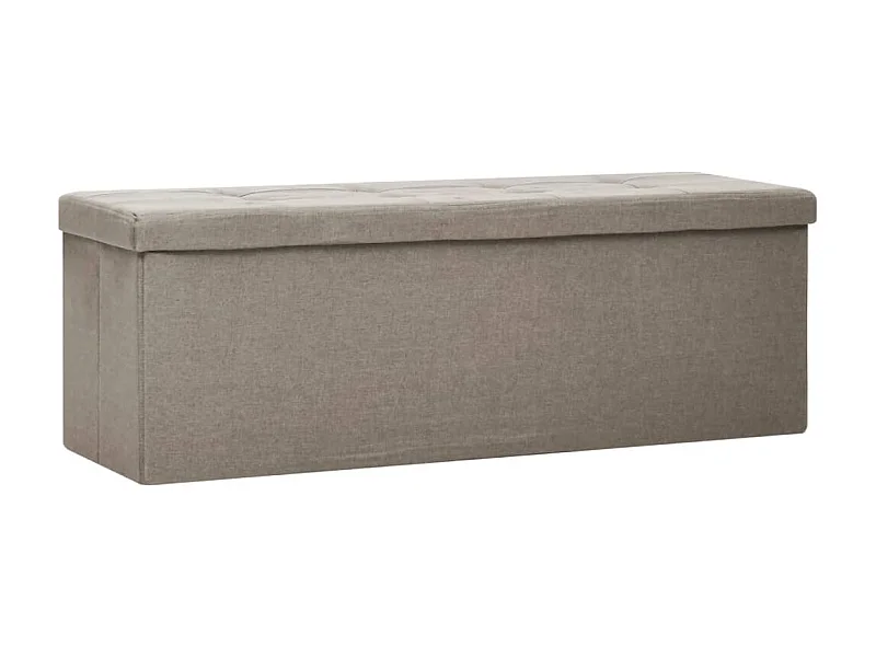 Banc de rangement pliable Taupe Faux lin