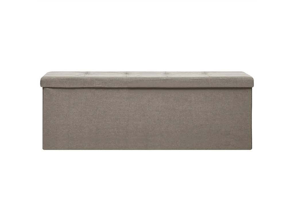 Banc de rangement pliable Taupe Faux lin