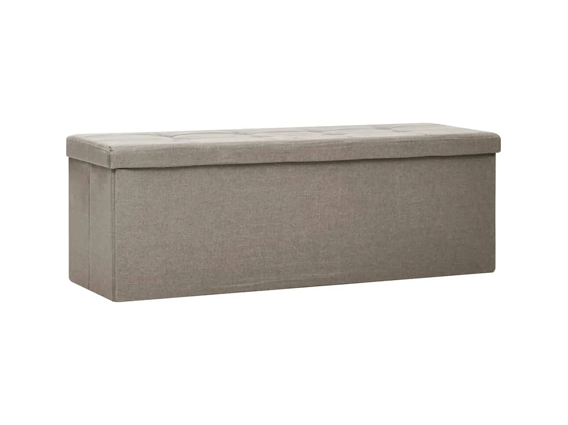 Banc de rangement pliable Taupe Faux lin