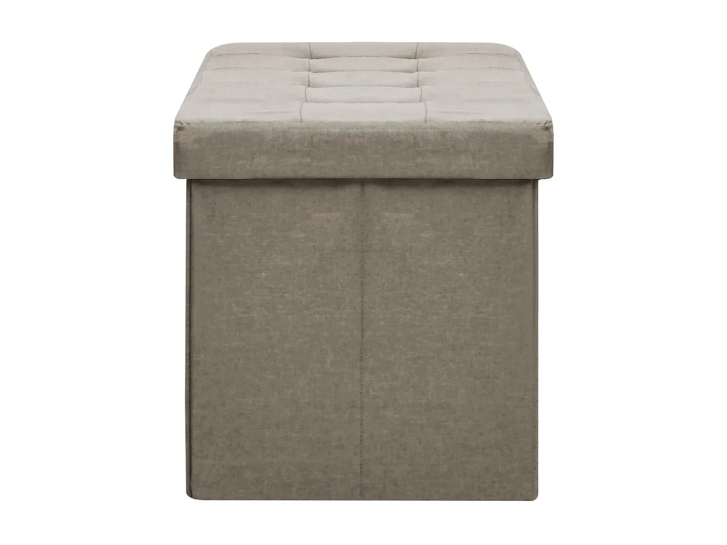 Banc de rangement pliable Taupe Faux lin