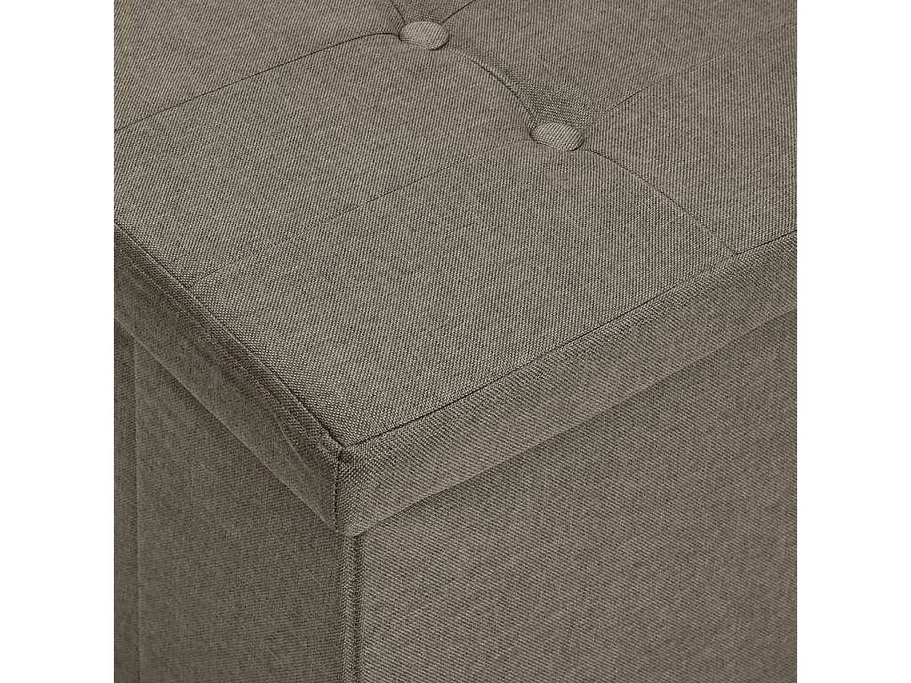 Banc de rangement pliable Taupe Faux lin