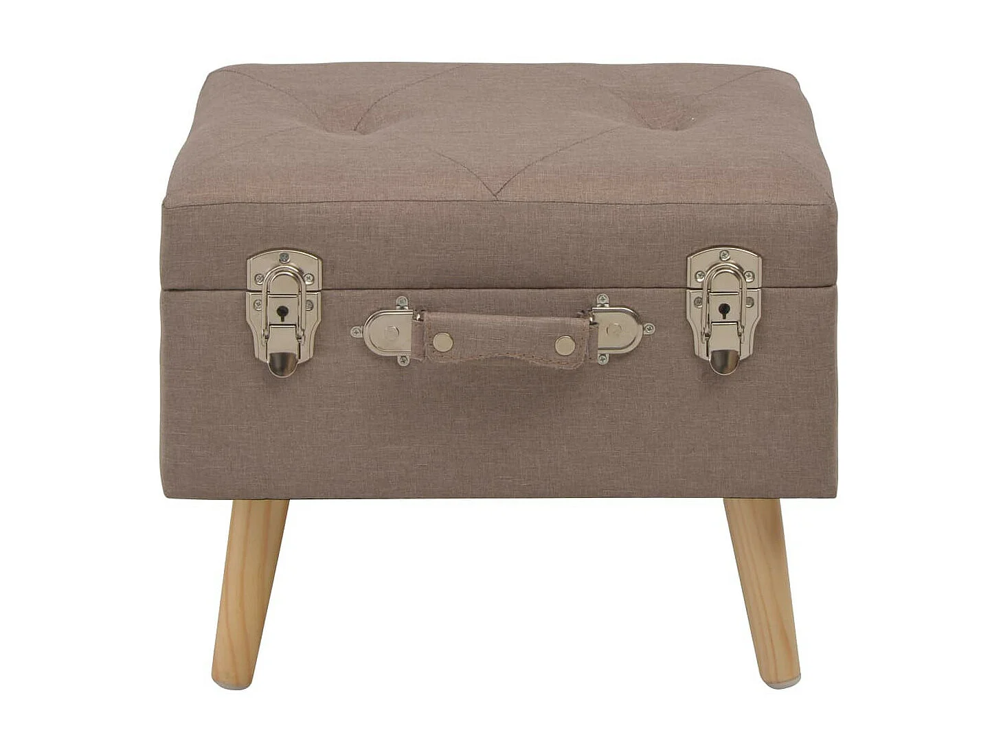 Tabouret de rangement 40cm Marron Tissu