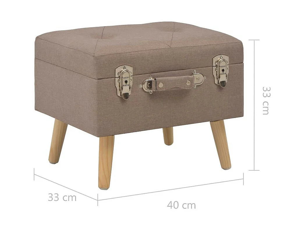 Tabouret de rangement 40cm Marron Tissu
