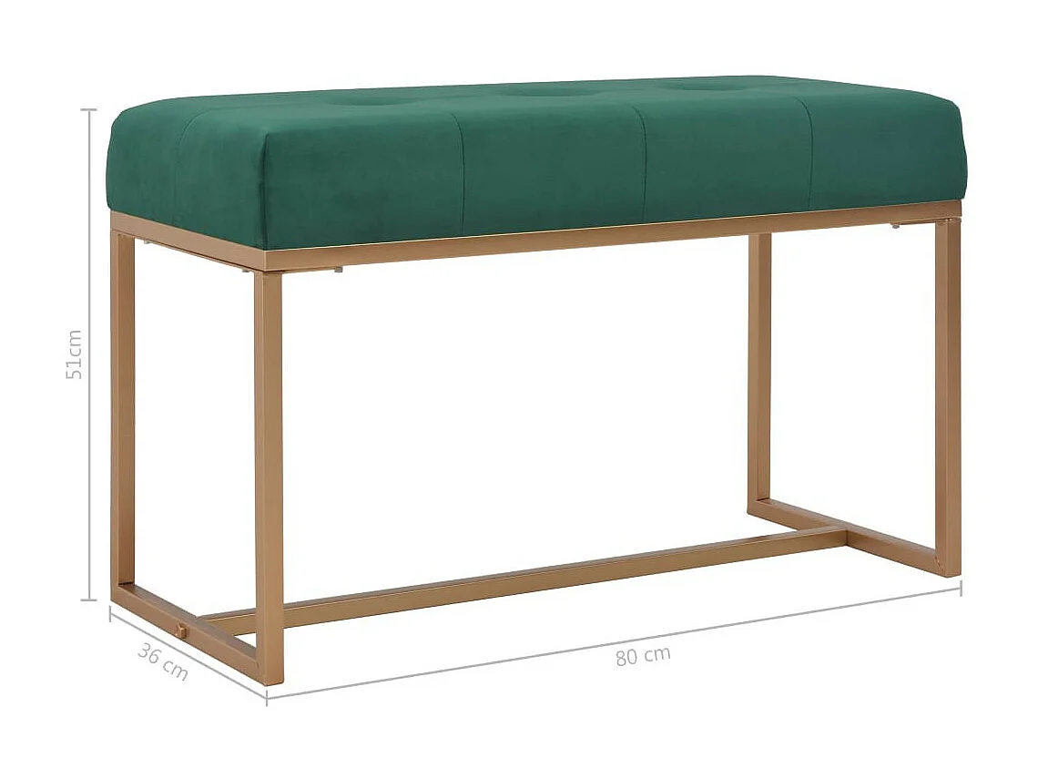 Banc 80cm Vert Velours