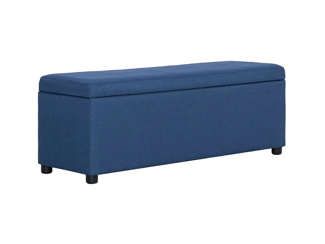 Banc avec compartiment de rangement 116cm Bleu Polyester