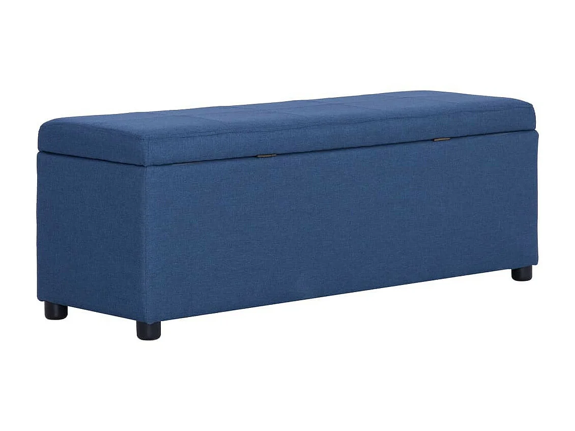 Banc avec compartiment de rangement 116cm Bleu Polyester