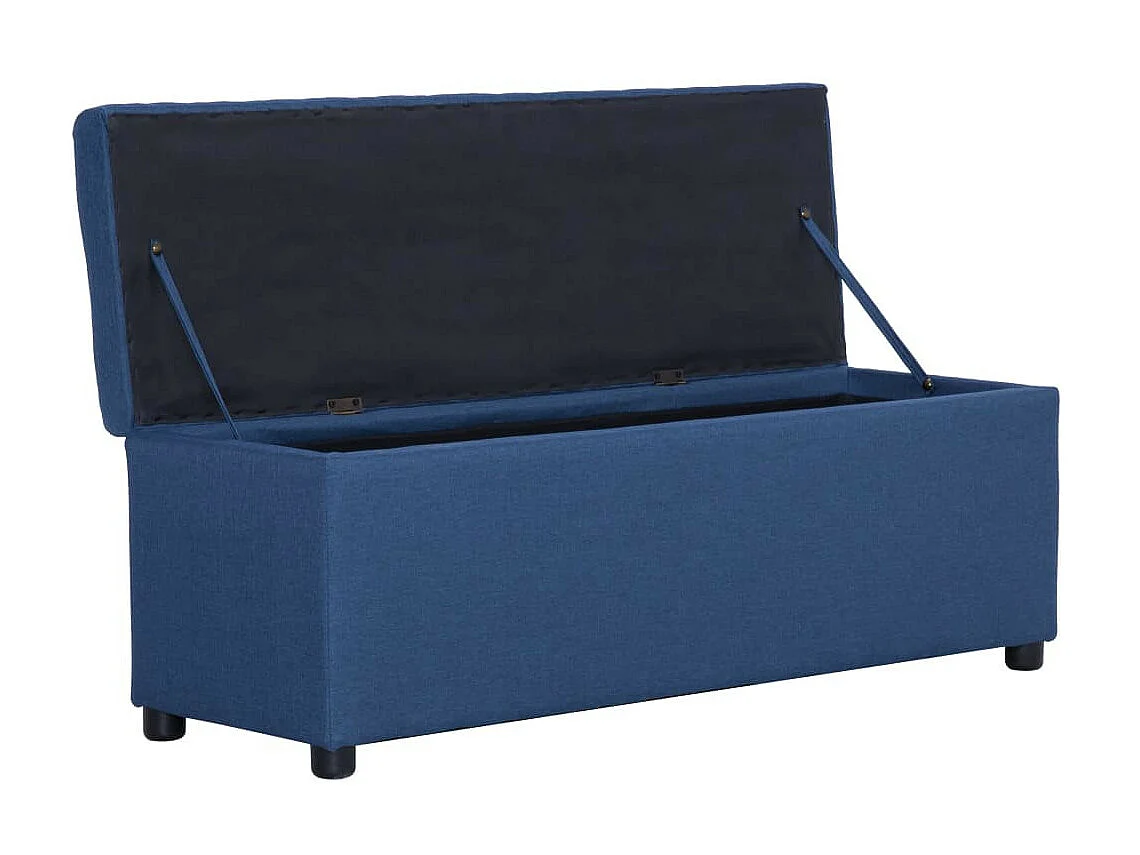 Banc avec compartiment de rangement 116cm Bleu Polyester