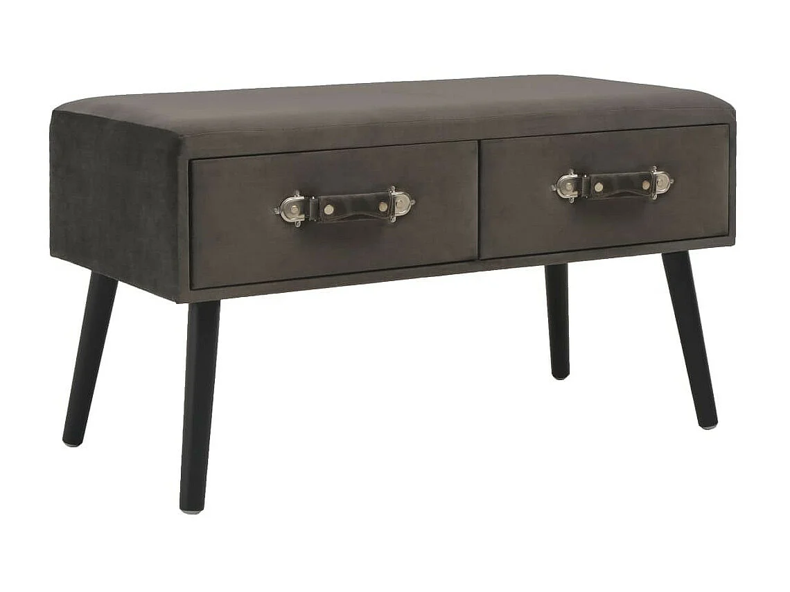 Banc avec tiroirs 80cm Gris Velours