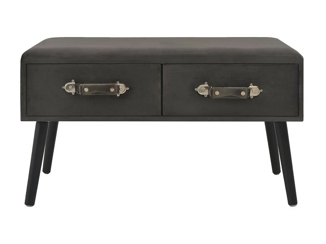 Banc avec tiroirs 80cm Gris Velours