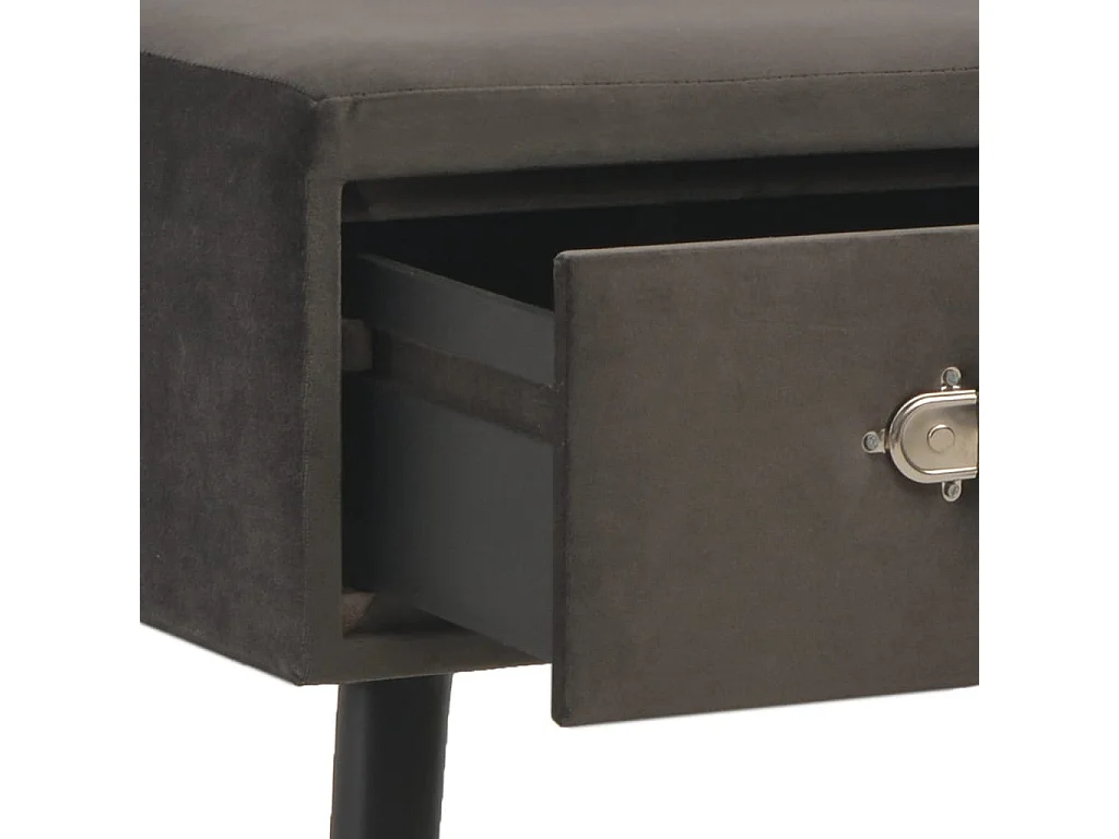 Banc avec tiroirs 80cm Gris Velours