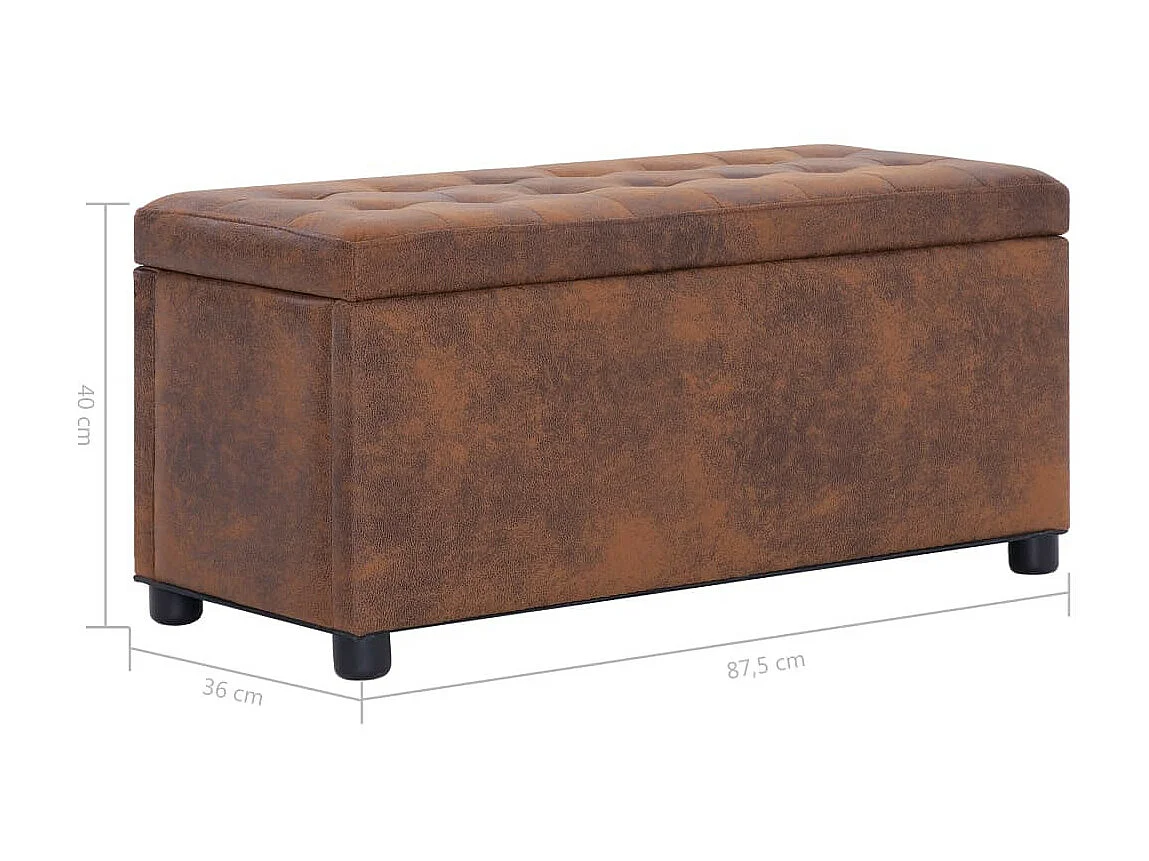 Banc coffre vintage simili cuir marron vieilli Barielle