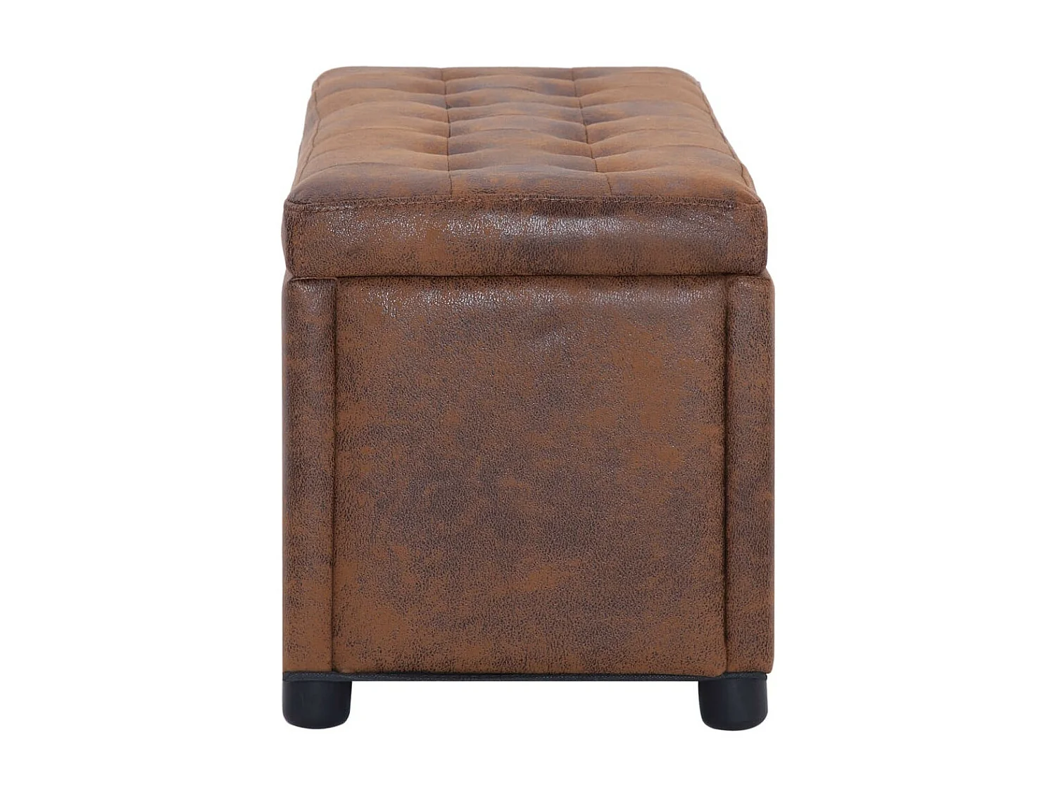 Banc coffre vintage simili cuir marron vieilli Barielle