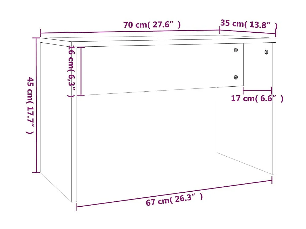 Tabouret de toilette Blanc brillant70x35x45 Bois d'ingénierie