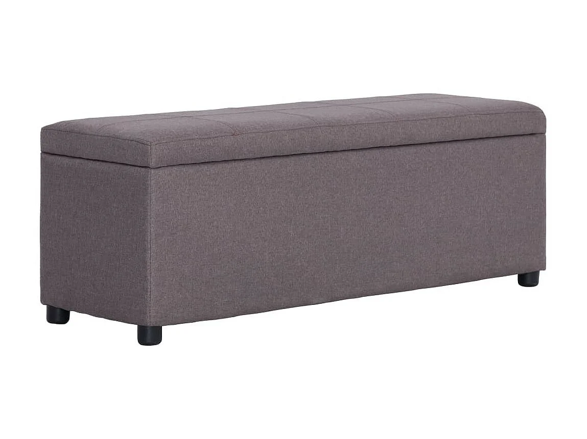 Banc avec compartiment de rangement 116cm Taupe Polyester