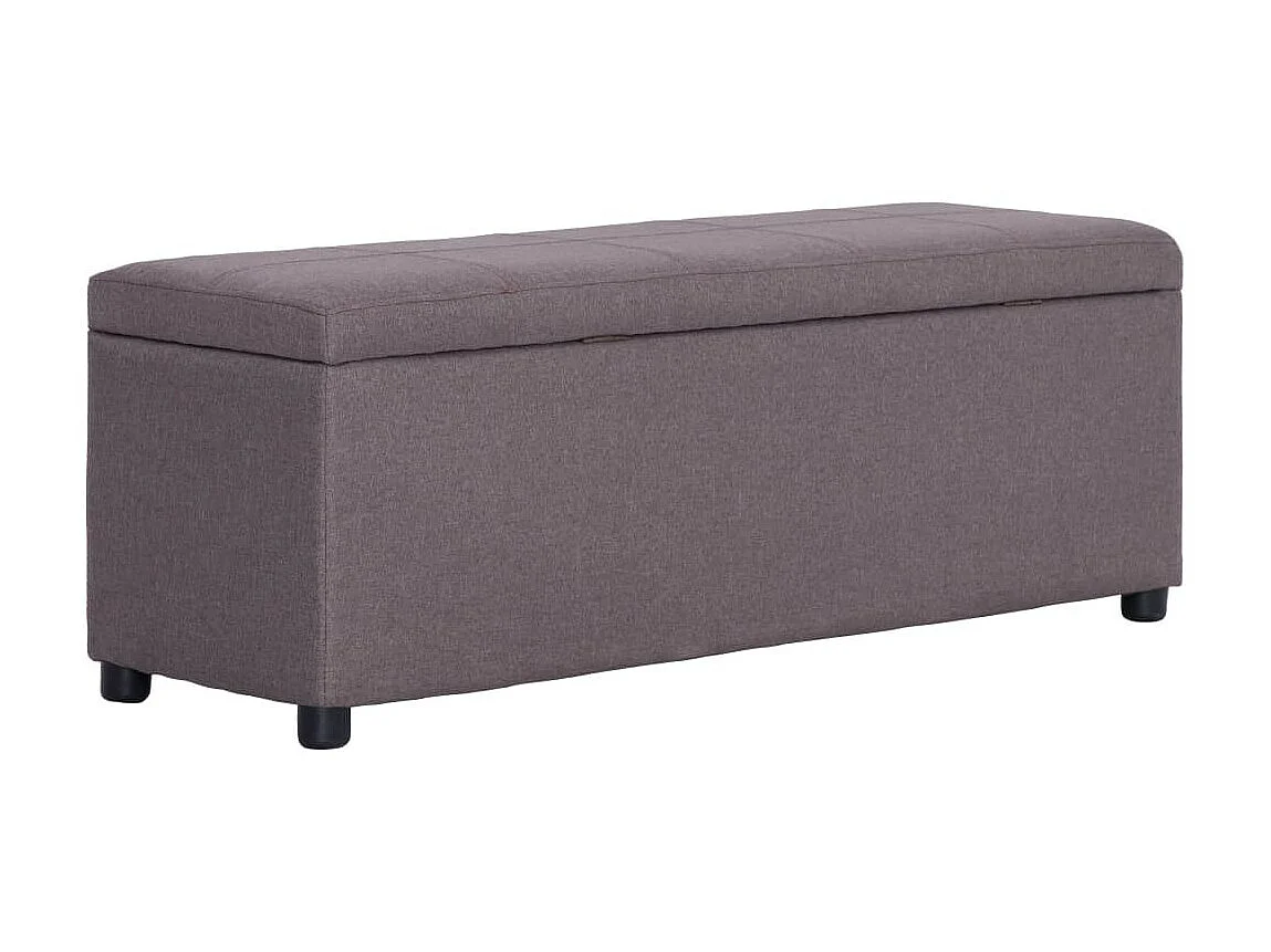 Banc avec compartiment de rangement 116cm Taupe Polyester