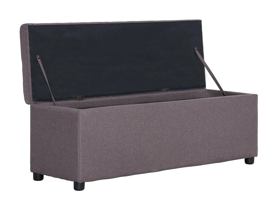 Banc avec compartiment de rangement 116cm Taupe Polyester